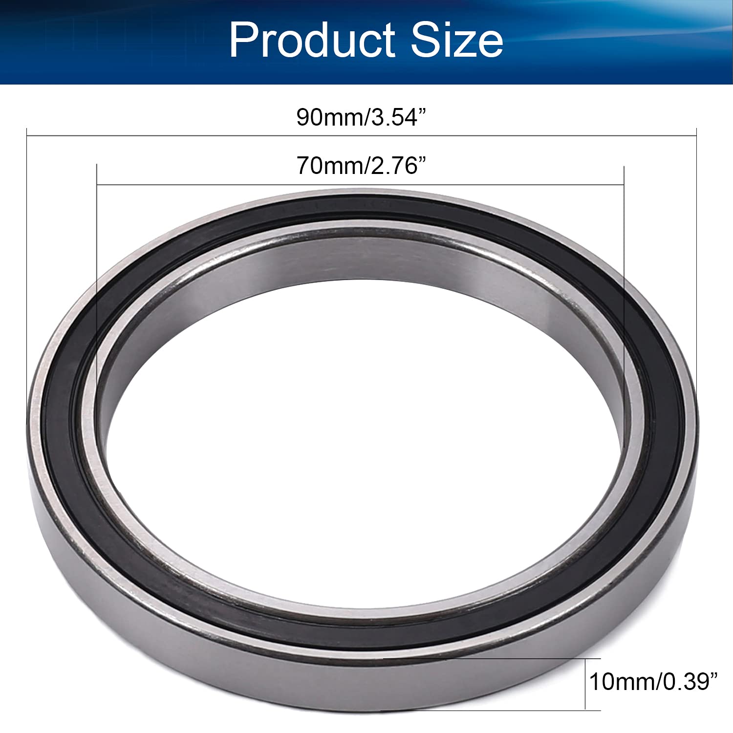 6814-2RS Deep Groove Ball Bearing 70x90x10mm  GCr15 Z1 Deep Groove Rolling Bearings 6814 zz 